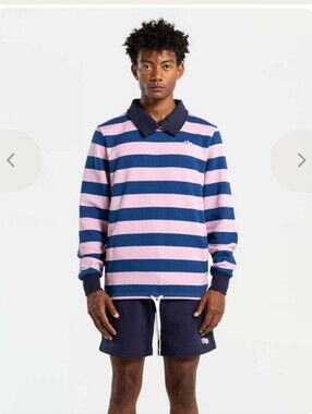 BNWT- Puma/Noah X- Striped Rugby Polo - Pink & Navy- Size Xl
